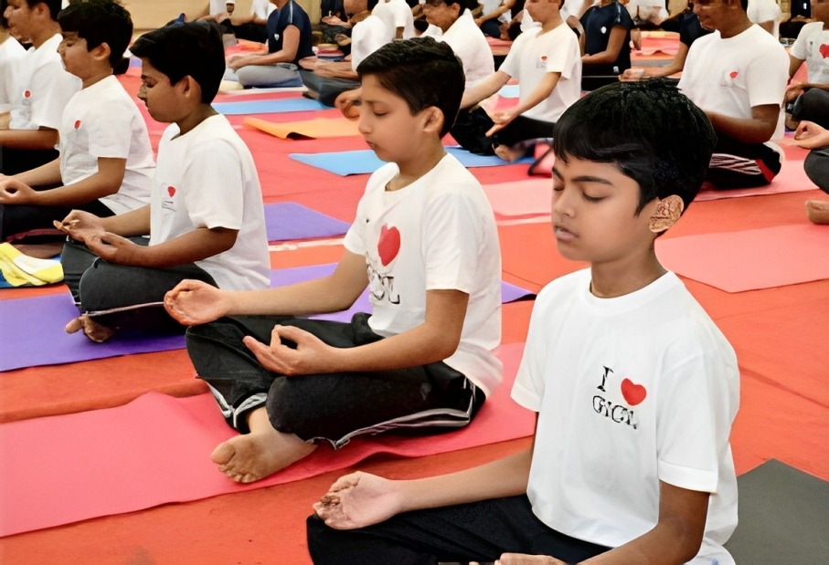 child doing yoga